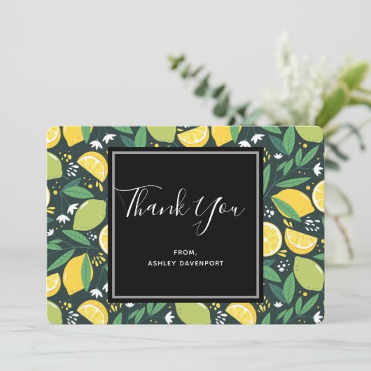 Merci de Motif de citron jaune et de citron vert (Debout devant)