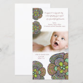 Merci de naissance bébé japonais Carte photo flora (Devant / Derrière)