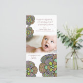 Merci de naissance bébé japonais Carte photo flora (Debout devant)