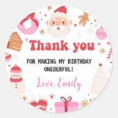 Merci de Noël Anniversaire Étiquettes de fête (Devant)