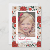 Merci de Noël floral Carte photo (Devant)