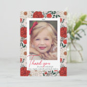 Merci de Noël floral Carte photo (Debout devant)