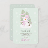 Merci de Noël Snowman Invitation (Devant / Derrière)