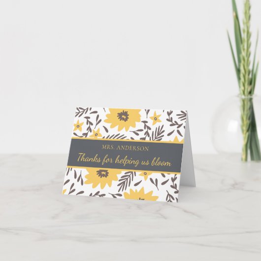 Merci De Nous Aider À Bloom Enseignant Carte de re (Devant)