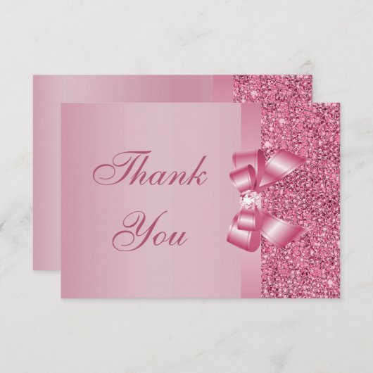 Merci de paillettes imprimé par rose d'arc et de (Devant / Derrière)