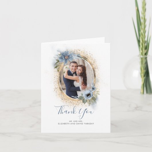 Merci de Parties scintillant bleu et or Dusty (Devant)