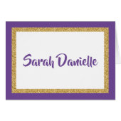 Merci de Parties scintillant violet et or (Devant Horizontal)