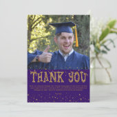 Merci de Parties scintillant violet et or : écritu (Debout devant)