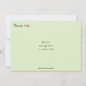 Merci de petit garçon photo carte verte (Dos)