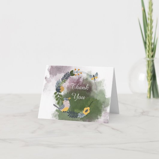 Merci de petit oiseau mignon et de papillon (Devant)