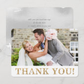 MERCİ DE PHOTO texte pailleté or mariage mignon (Devant / Derrière)