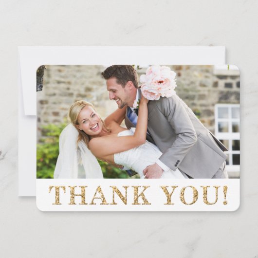 MERCİ DE PHOTO texte pailleté or mariage mignon (Devant)