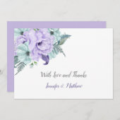 Merci | de pivoines d'aquarelle de lavande et de (Devant / Derrière)