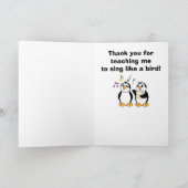 Merci de professeur de voix avec des pingouins cha (Intérieur)