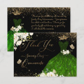 Merci de Quinceanera émeraude Parties scintillant  (Devant / Derrière)