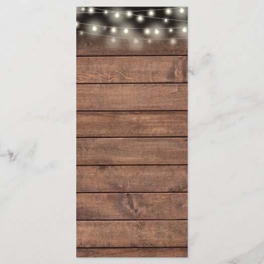 Merci De Réception De Mariage Rustique Carte Place (Dos)