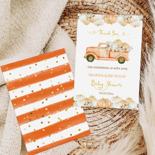Merci de récolte de Baby shower d'automne citrouil