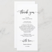 Merci de réglage du lieu de fête, carte de script  (Devant / Derrière)