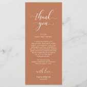 Merci de réglage, Élégante carte Brown en cuivre (Devant)