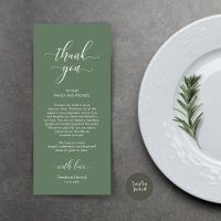Merci de réglage, Elégante carte verte Sage