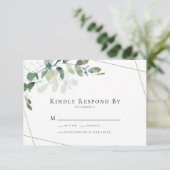 Merci de répondre Eucalyptus Greenery Wedding RSVP (Debout devant)