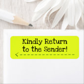 "Merci de retourner à l'expéditeur !" Étiquette (En situation)