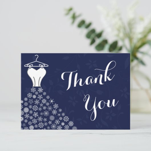 Merci de robe de mariage de flocons de neige de (Debout devant)