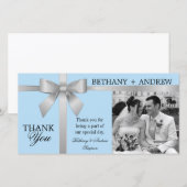 Merci de ruban argenté et de Mariage bleu clair (Devant / Derrière)