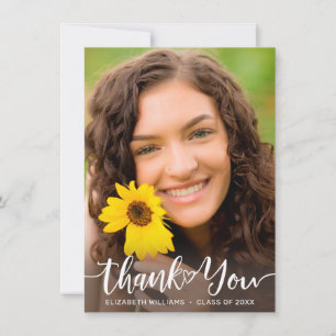 Merci de script blanc de tournesol floral gradué
