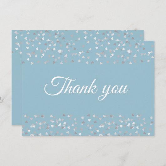 Merci de script Confetti Coeurs Argent (Devant / Derrière)