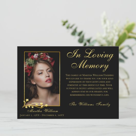 Merci de script élégant de la photo funéraire de c (Debout devant)