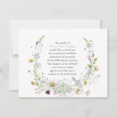 Merci de script funéraire Fleur sauvage d'aquarell (Devant)