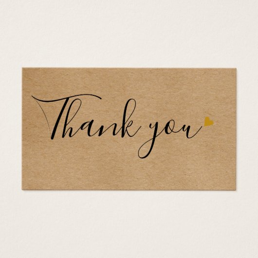 Merci De Script Rustique Pour La Carte De Remise S (Devant)