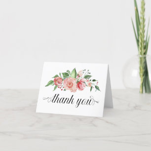 Merci de script traditionnel avec bouquet rose