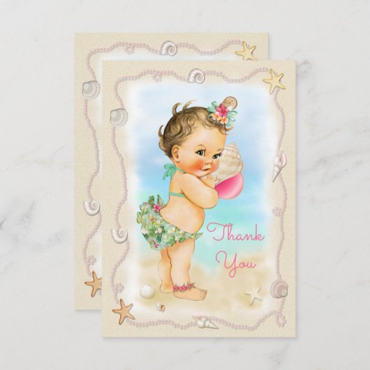 Merci de Shell de conque de bébé de plage de brune (Devant / Derrière)