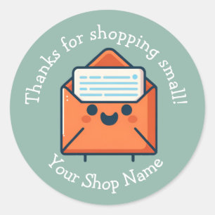 Merci de Shopping Small Business Stickers