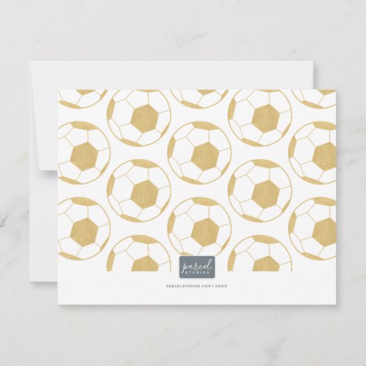 Merci de soccer Gold Note Card (Dos)