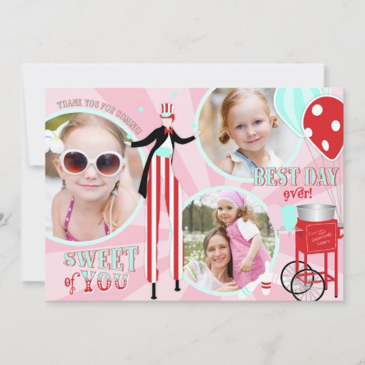 Merci de sucrerie de coton de marcheur d'échasse (Devant)