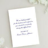 Merci de Sympathie 3,5 x 5 en Carte Flat Navy Blue