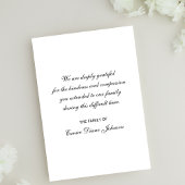 Merci de Sympathie 3,5 x 5 en noir carte plat