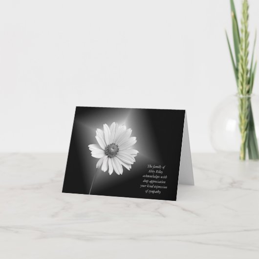 Merci de sympathie de la famille (Devant)