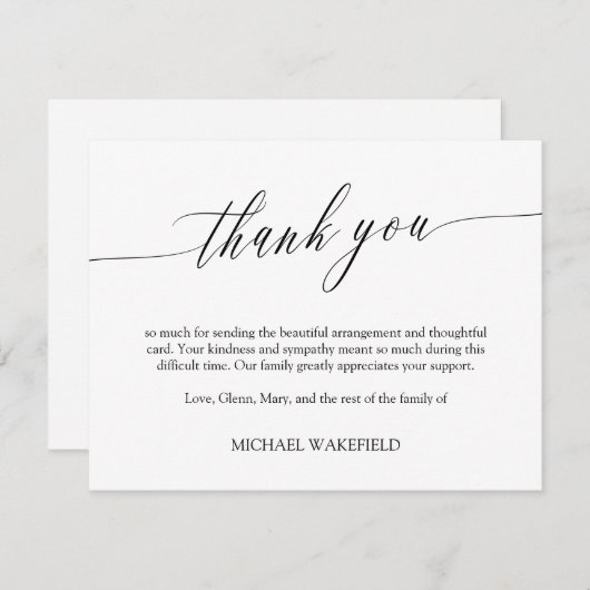 Merci de sympathie de script précis (Devant / Derrière)