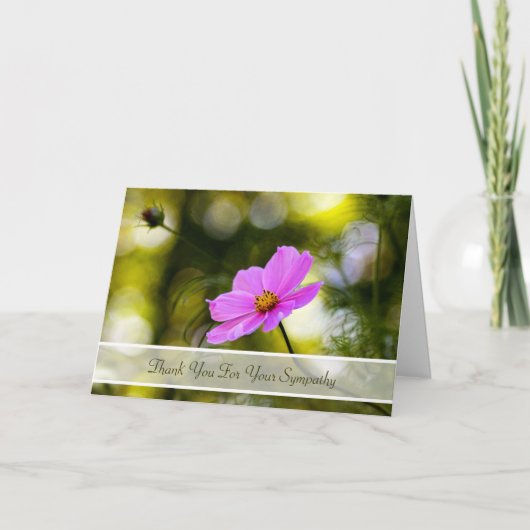 Merci de sympathie même le fleur sauvage rose de (Devant)