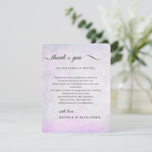 Merci de table de réception Lavender Grey (Debout devant)