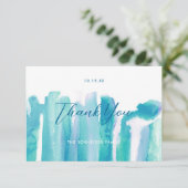 Merci de teinture à l'aquarelle bleu Turquoise Pho (Debout devant)