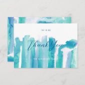 Merci de teinture à l'aquarelle bleu Turquoise Pho (Devant / Derrière)