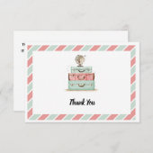 Merci de thème de voyage de menthe de corail (Devant / Derrière)