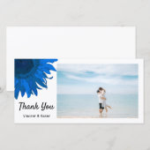 Merci de tournesol Blue Pop Art Carte photo (Devant / Derrière)