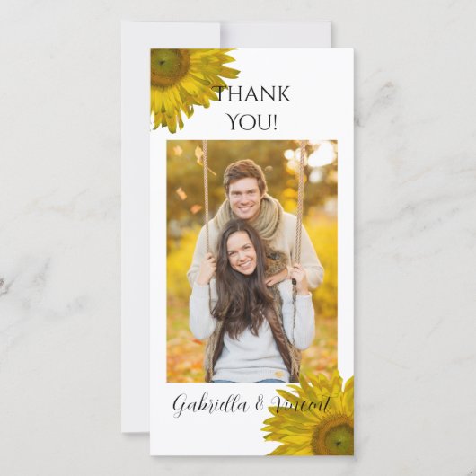 Merci de tournesol jaune vertical (Devant)