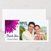 Merci de tournesol rose Pop Art Carte photo (Devant / Derrière)